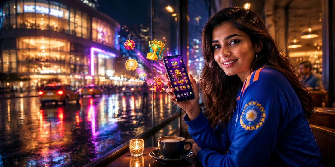Neon light sign advertising cricket betting in India